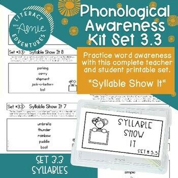 Phonological Awareness - Syllable Show It by Literacy Edventures