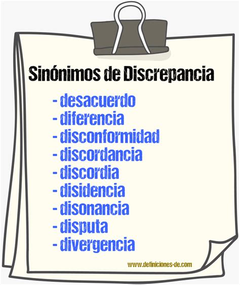 Sinónimos de discrepancia