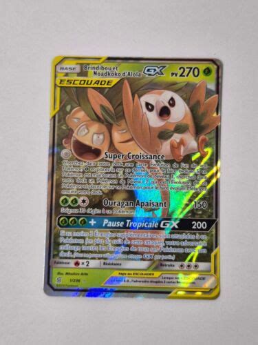 Pokemon Card Brindibou And Exeggutor D Alola GX 1 236 Holo SL11 Fr EBay