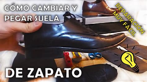 Cómo PEGAR SUELA SUELINA de goma en ZAPATOS de cuero Cómo REPARAR o