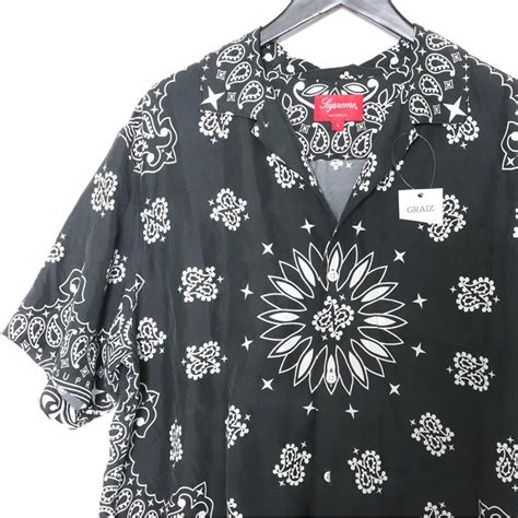 Supreme 21ss Bandana Silk Ss Shirt ブラック Lサイズ シュプリーム バンダナ ペイズリー柄シャツ Ityr17keb7gygraiz ブランド古着の