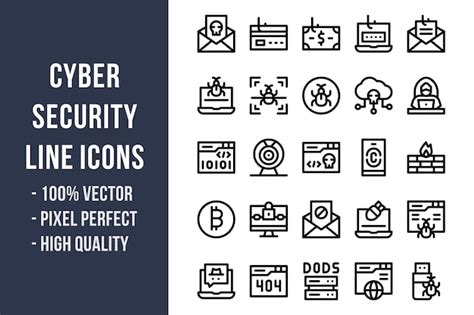 Premium Vector Cyber Security Line Icons