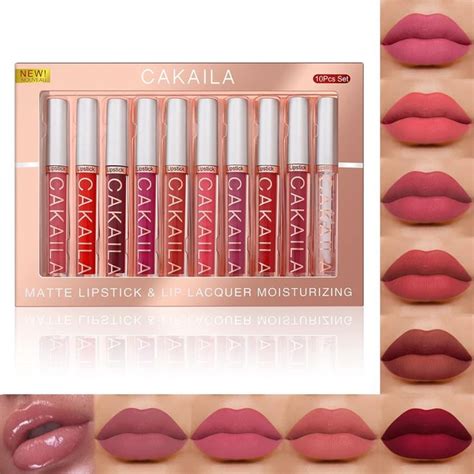 10 Colors Matte Liquid Lipstick Matte Nude Lipstick Set Velvet Long