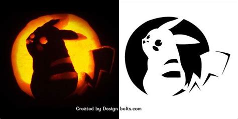 Easy Pokemon Pumpkin Carving Patterns Stencil Design Template Pumpkin