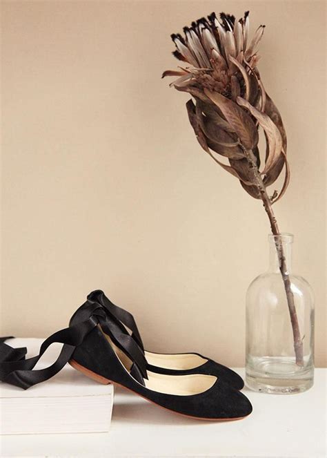 The Swan Ballet Flats In Black Nubuck Ballet Flats Ballerina Style