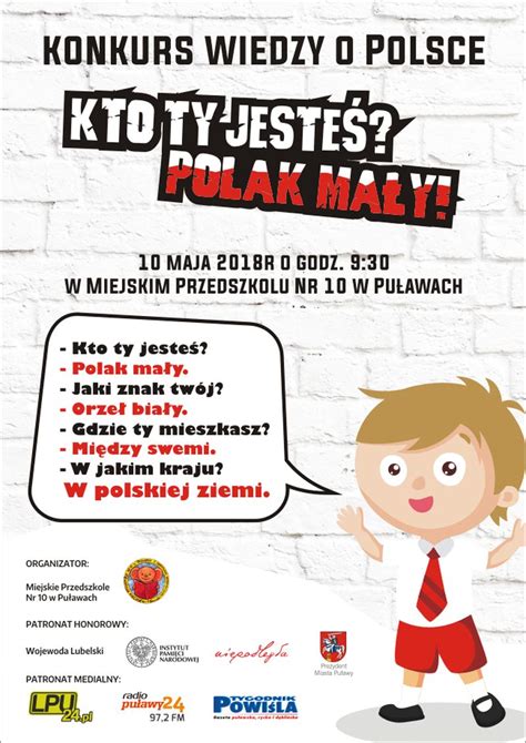 Konkurs wiedzy o Polsce Kto Ty jesteś Polak Mały iPulawy pl