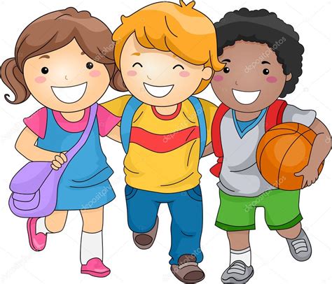 Student Kids Friends Stock Illustration by ©lenmdp #23304632