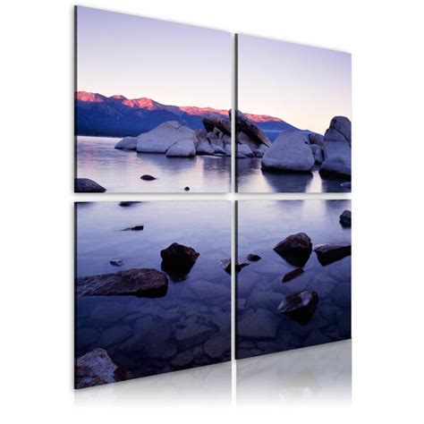 East Urban Home Tlg Leinwandbilder Set Rocky Shore Von Alpine Lake