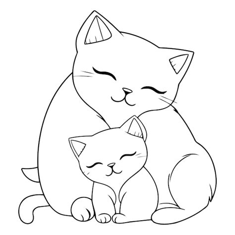 Gatos De Dibujos Animados De Una Pareja De Gatos Vector Premium