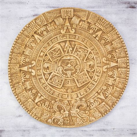 Ceramic Plaque Mexica Calendar Aztec Calendar Stone Sculpture