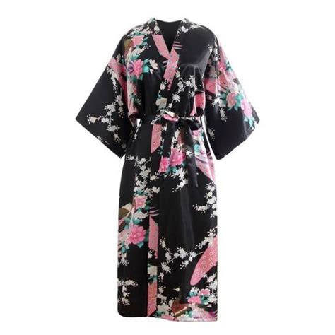 Sasaquoy Robe De Chambre Femmes Sexy Imprimer Blossom Kimono De Peignoir Lingerie Chemise Nuit