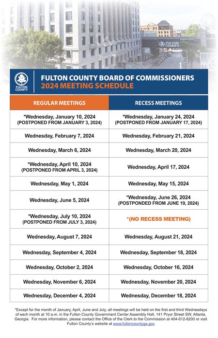 Board Of Commissioners Meeting Schedule