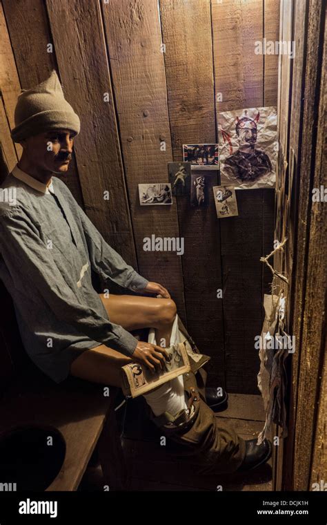 WWI British soldier sitting in dugout toilet of First World War One Stock Photo: 59417053 - Alamy