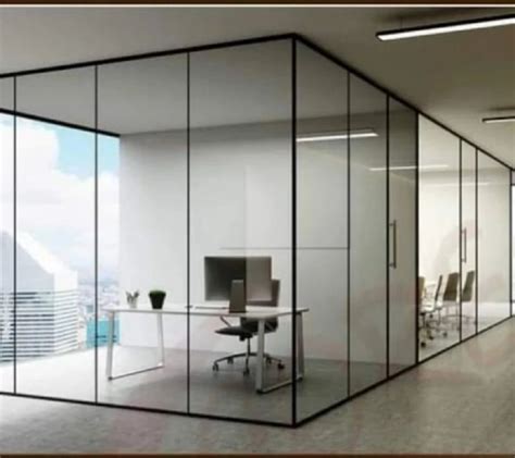 Glass Black Aluminium Office Partition Thickness Mm At Rs Sq Ft