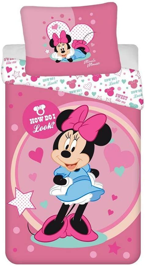 Pościel Dziecięca 140X200 Myszka Mini Minnie Mouse 9503 Różowa