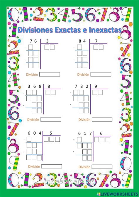 Divisi N Exacta E Inexacta Worksheet