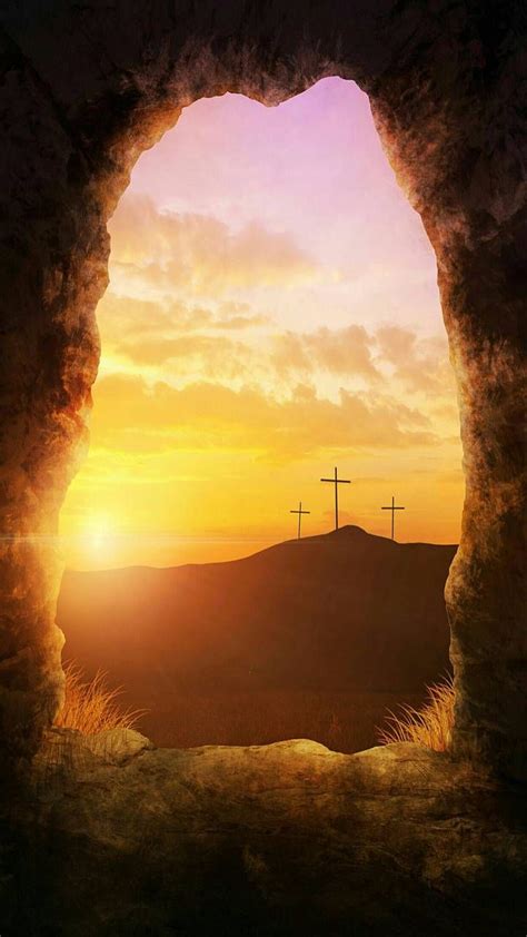 Jesus Christ Wallpaper With Crosses In Cave