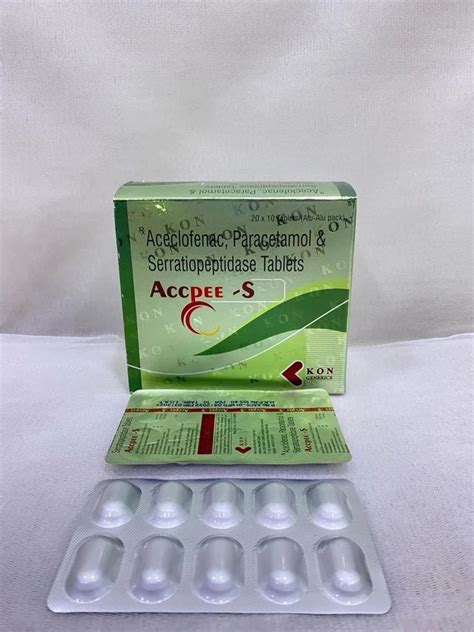 Aceclofenac Paracetamol Serratiopeptidase Tablets At Rs Box