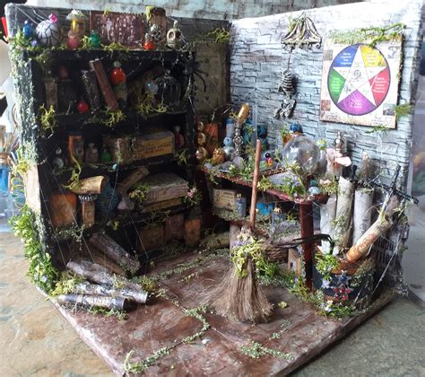 Miniature Witch Diorama Witch Alchemy Scene Fairy 3d Etsy Uk