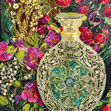 Oil Painting Of An Intricate Perfume Bottle · Creative Fabrica