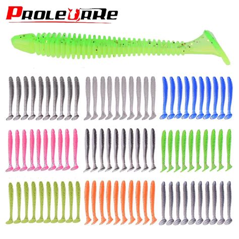 10pcs Worm Tail Bait Jig Wobblers Fishing Lures Silicone Aritificial