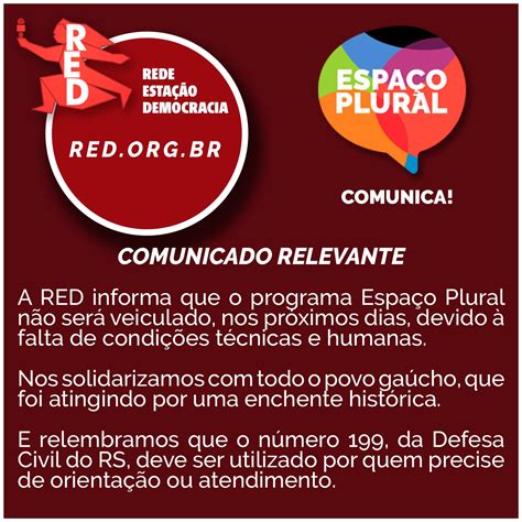 COMUNICADO Rede Estação Democracia RED