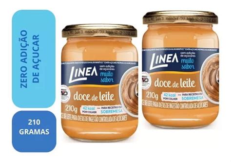 Doce De Leite Diet Sem Açúcar Linea Vidro 210g Kit 2 Unid Escorrega O