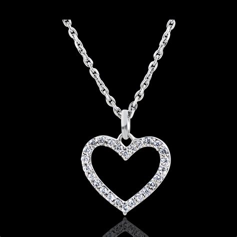 Pendentif Abondance Coeur Enchant Or Blanc Carats Et Diamants