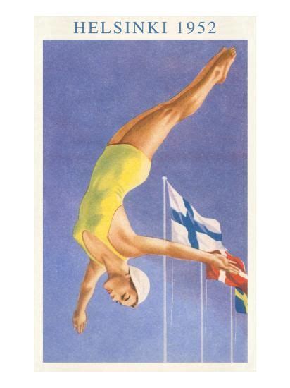 Olympic Diving Helsinki Finland 1952 Posters Plakat Helsinki Schöne Bilder