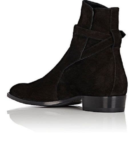 Handmade Mens Black Suede Leather Boots Men Black Rebelsmarket