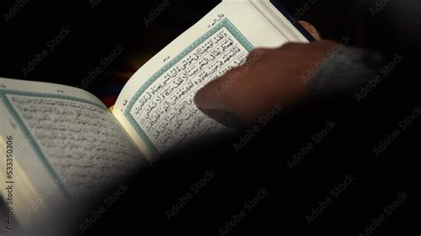 Reading Quran Reading A Koran Reading A Holy Quran With Finger Quranic Reading Reading A