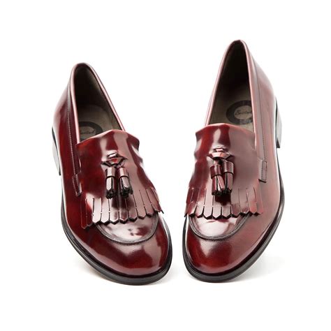 Burgundy Leather Tassel Loafers For Women Tammi