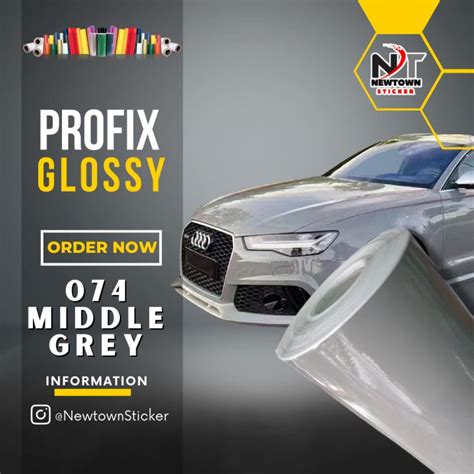 SKOTLET PROFIX ABU MUDA GLOSSY LEBAR 45 CM X PANJANG 1 METER Stiker