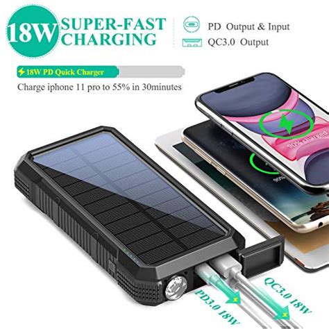 Blavor Solar Power Bank Pd 18w Qc30 Fast Charging 10w Wireless Charger 20000mah Solar Powered