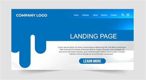 Premium Vector Blue And White Landing Page Template Design