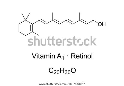 Vitamin A1 Retinol Axerophthol Chemical Structure เวกเตอร์สต็อก ปลอด