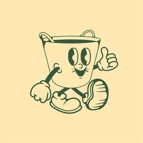 Premium Vector Vintage Character Design Of Plastic Bucket