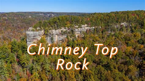 Aerial View Of Some Fall Foliage Around The Chimney Top Rock In The Red River Gorge Youtube