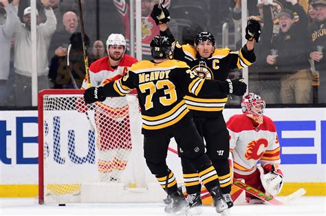 Recap Bruins Defeat Flames 4 3 In Ot Stanley Cup Of Chowder