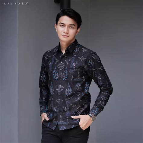 Jual Laskala Batik Laskala Premium Batik Slimfit Pedro Hitam 2 0