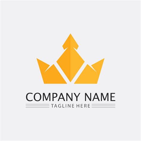 Couronne Logo Et Reine Roi Logo Designtemplate Illustration Vectorielle