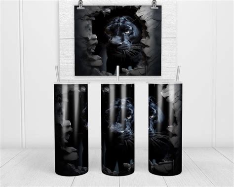 Black Panther Tumbler Wrap PNG 20 Oz Design Black Panther Skinny