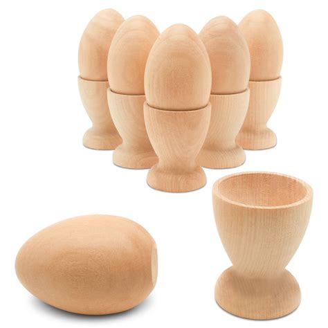 Wooden Egg Cup Holders With Wood Eggs Spring Easter D Cor Crafts