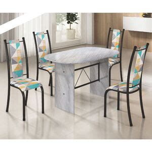 Conjunto De Mesa Tampo Ardósia Indiano Branco 4 Cadeiras Córdova