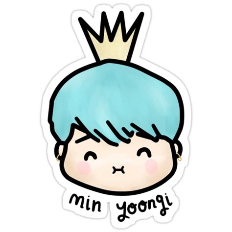 Min Yoongi Suga Bts Fanart Stickers By Sleepiest Redbubble