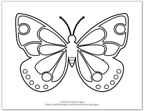 Butterfly Coloring Pages Free Printable Butterflies One Little Project