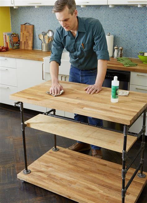 Diy Butcher Block Table Pipe Legs