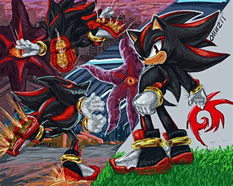 Safe Artist Ommzii Black Doom Shadow The Hedgehog Hedgehog