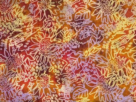 Sunflower Batik Fabric By The Yard Great For Floral Fabric Projects
