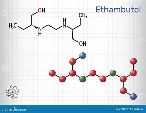 Ethambutol Molecule Molecular Structure Antituberculosis Agents Ball